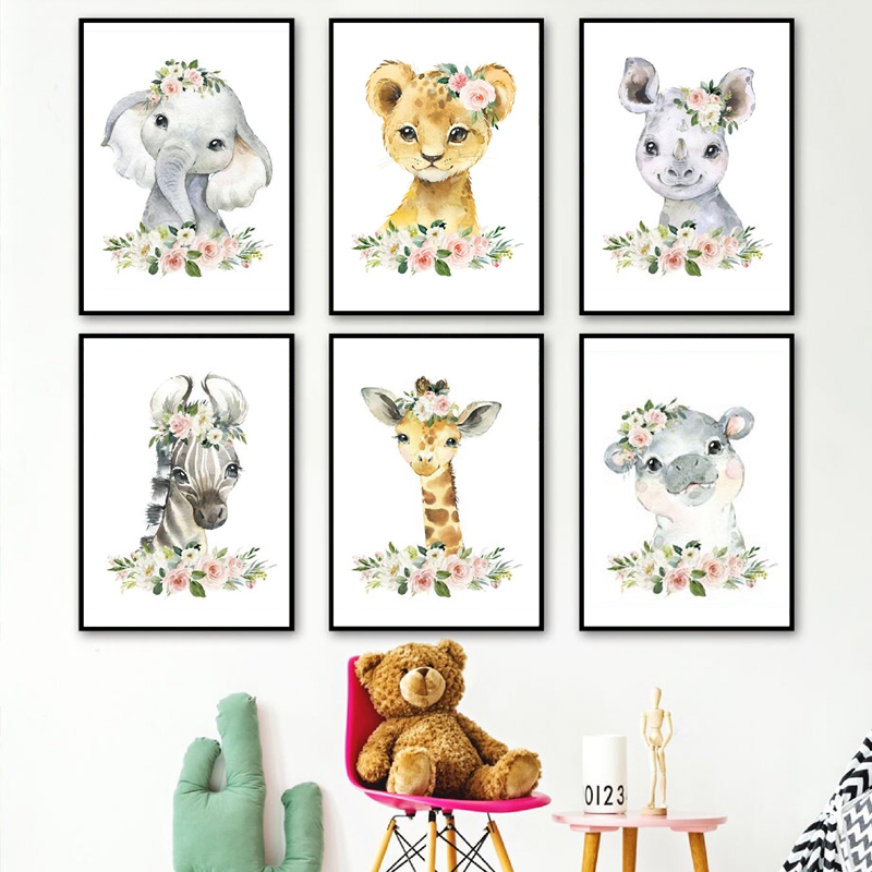 Baby Nursery Posters - Постеры с цветочными узорами и животными