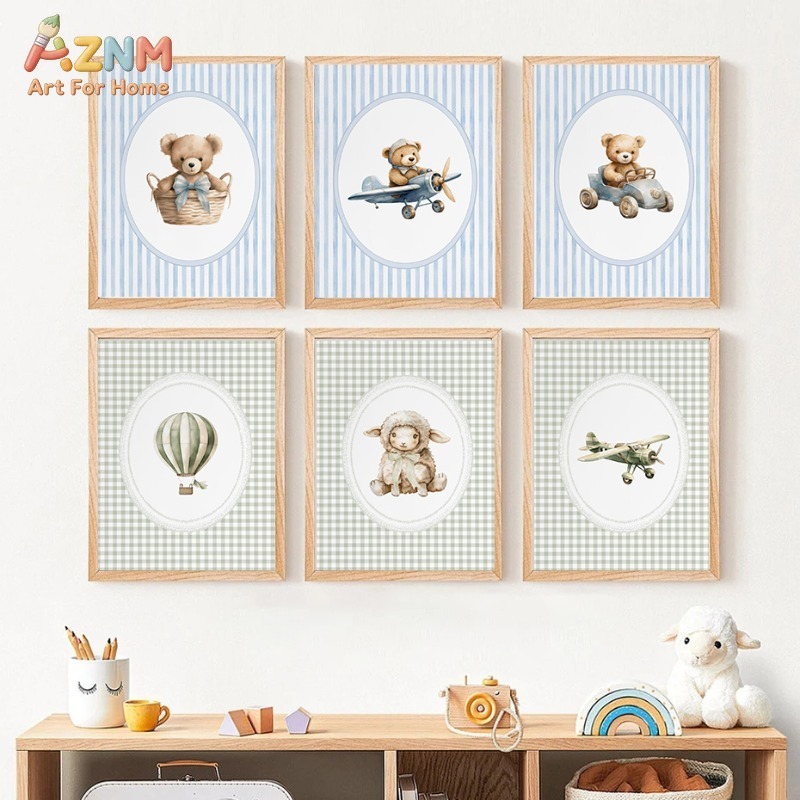 Baby Nursery Set Furniture - Набор из 6 картин на холсте