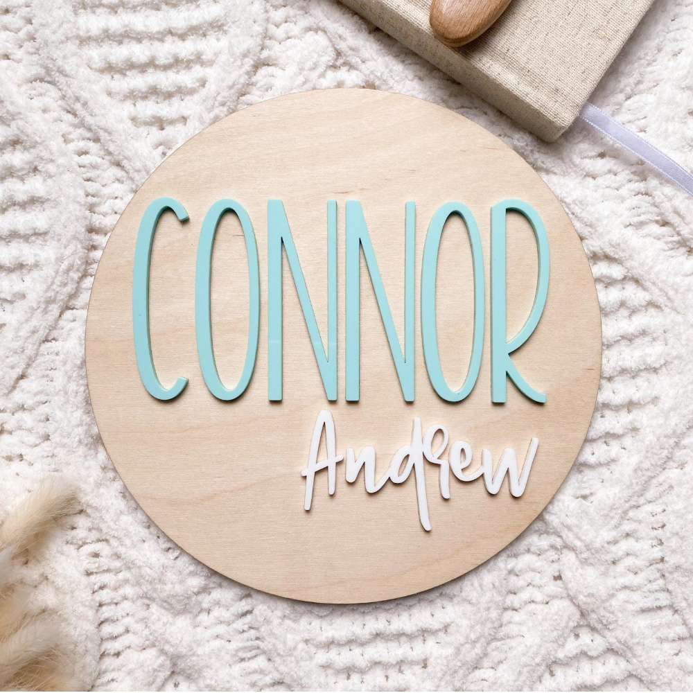 Baby Nursery Decor - Персонализированная табличка с объявлением о рождении