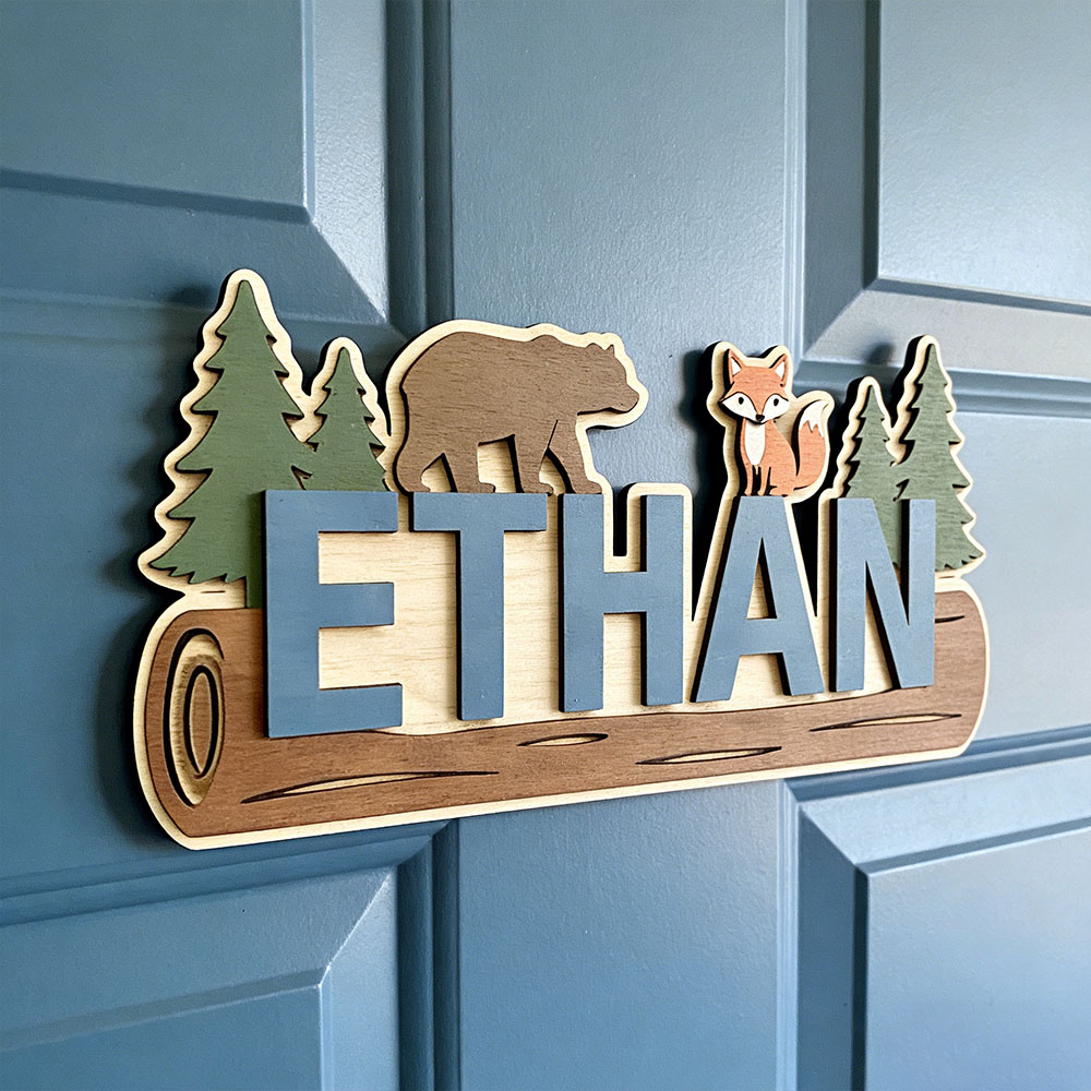 Baby Nursery Decor - Деревянная табличка с именем на заказ: