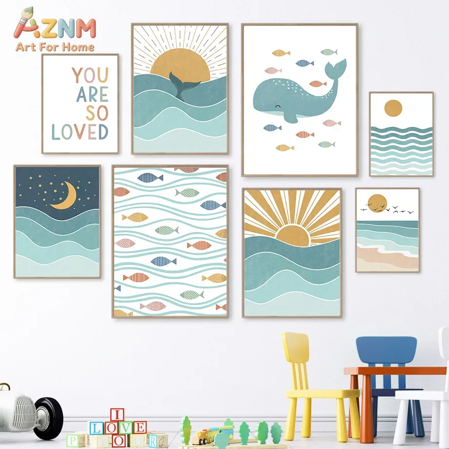 Baby Nursery Art - AZNM Картина на холсте в стиле