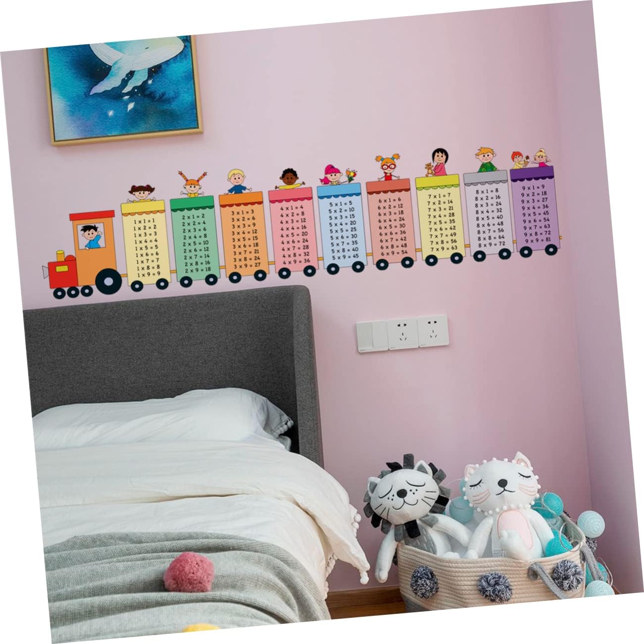 Baby Nursery Set Furniture - Большой стол умножения, поезд, стикер на