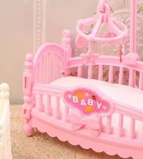 Baby Nursery Set Furniture - 1:12 кукольный домик миниатюрная мини-детская кроватка