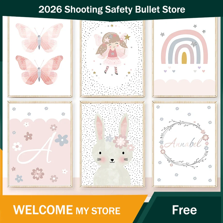 Милый рисунок с кроликом, цвет – обзор и цена Baby Nursery Posters
