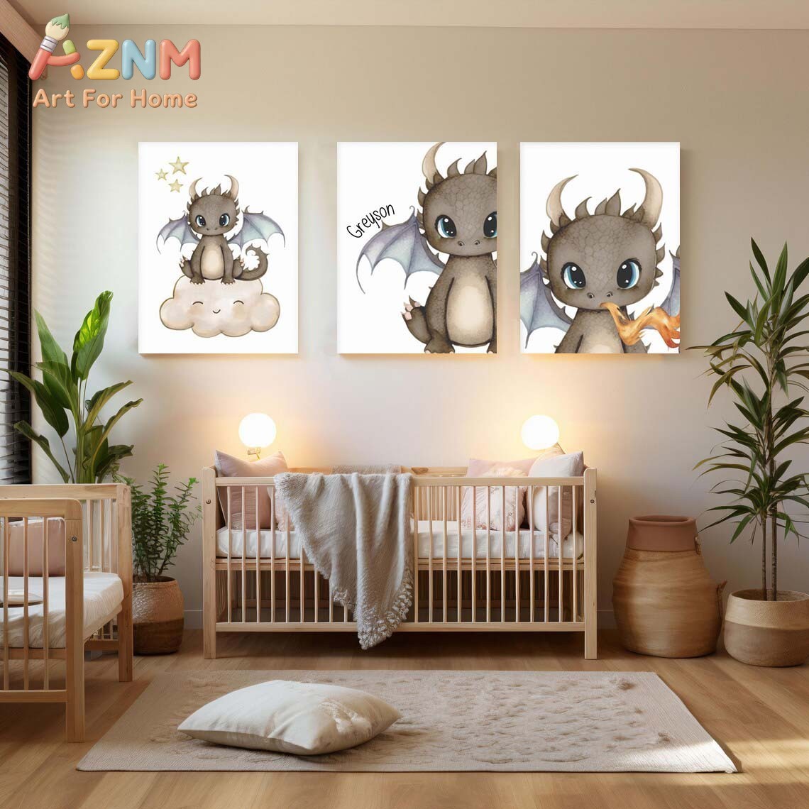 AZNM Милый детский дракон, хол – обзор и цена Baby Nursery Art