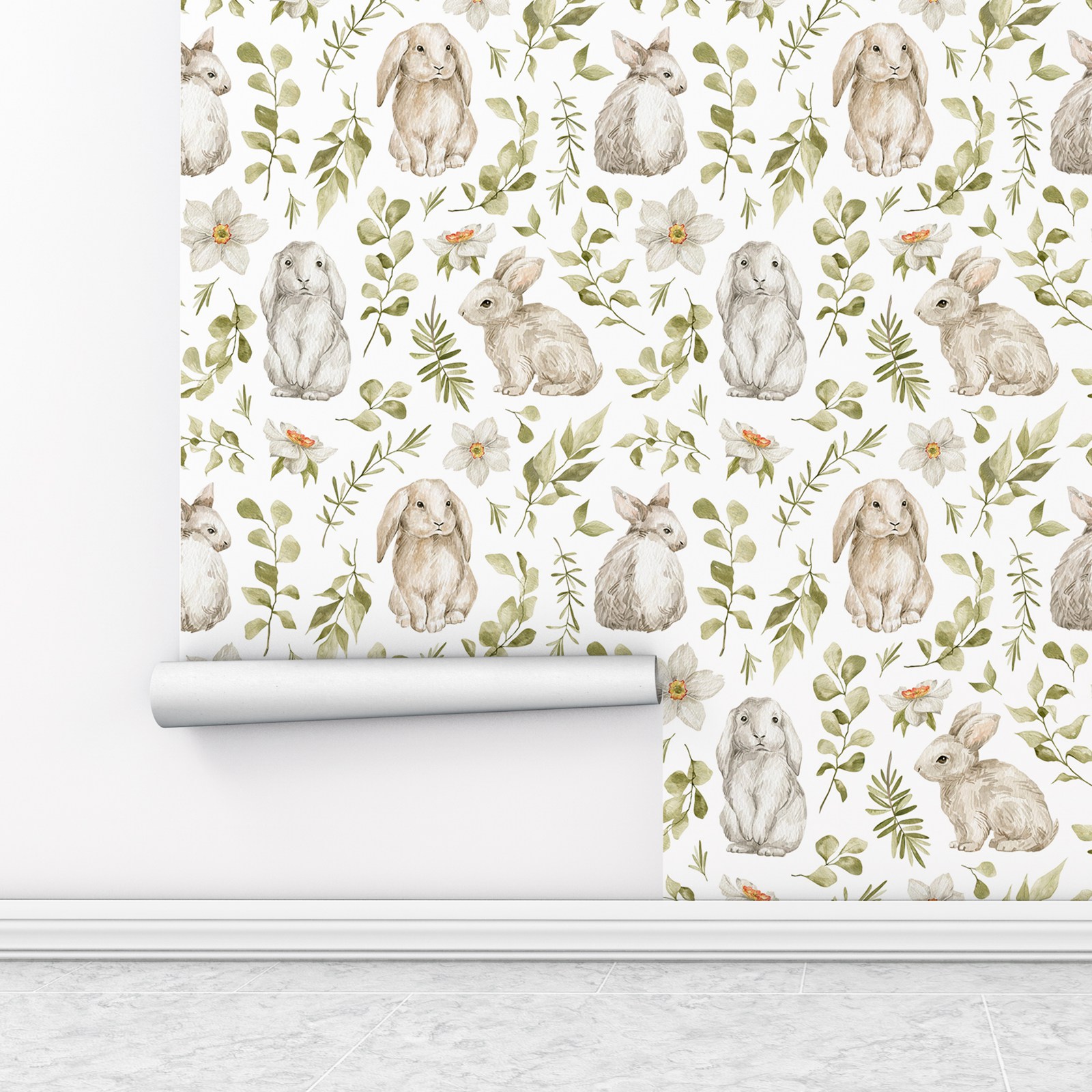 Обои с кроликом, обои для детс – обзор и цена Baby Nursery Wallpaper Girl