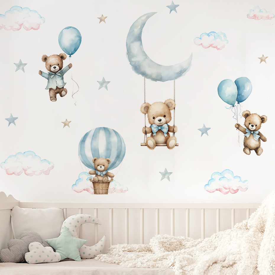 Акварельный медведь, воздушный – обзор и цена Baby Nursery Set Furniture