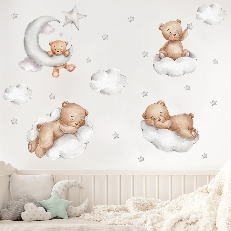 Наклейки на стену с милым муль – обзор и цена Baby Nursery Wallpaper Girl