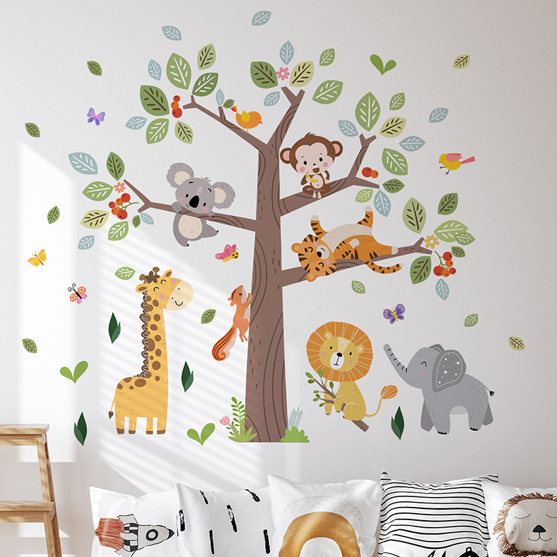 Большой стикер на стену с изоб – обзор и цена Baby Nursery Zoo Animals