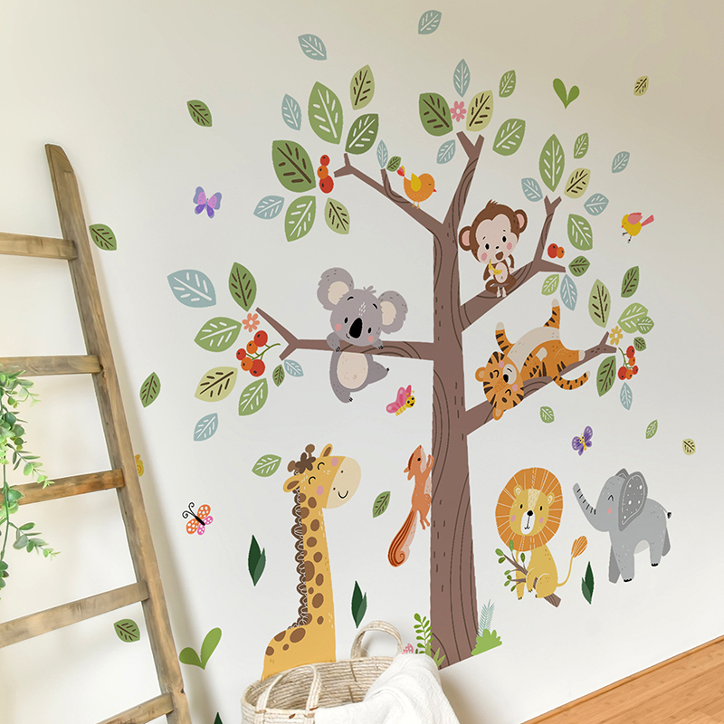 Большой стикер на стену с изоб – обзор и цена Baby Nursery Zoo Animals
