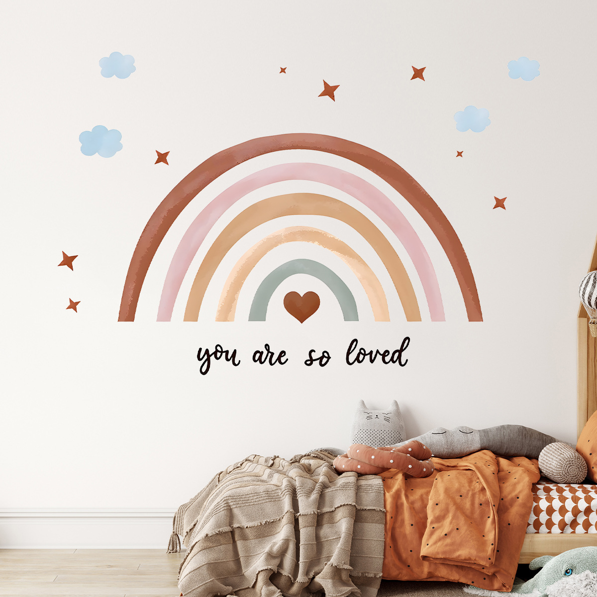 Бохо Радужная наклейка на стен – обзор и цена Baby Nursery Wallpaper Girl
