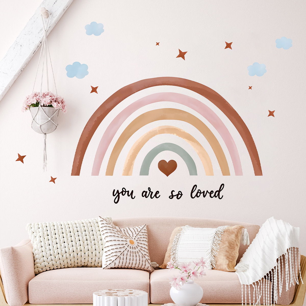 Бохо Радужная наклейка на стен – обзор и цена Baby Nursery Wallpaper Girl