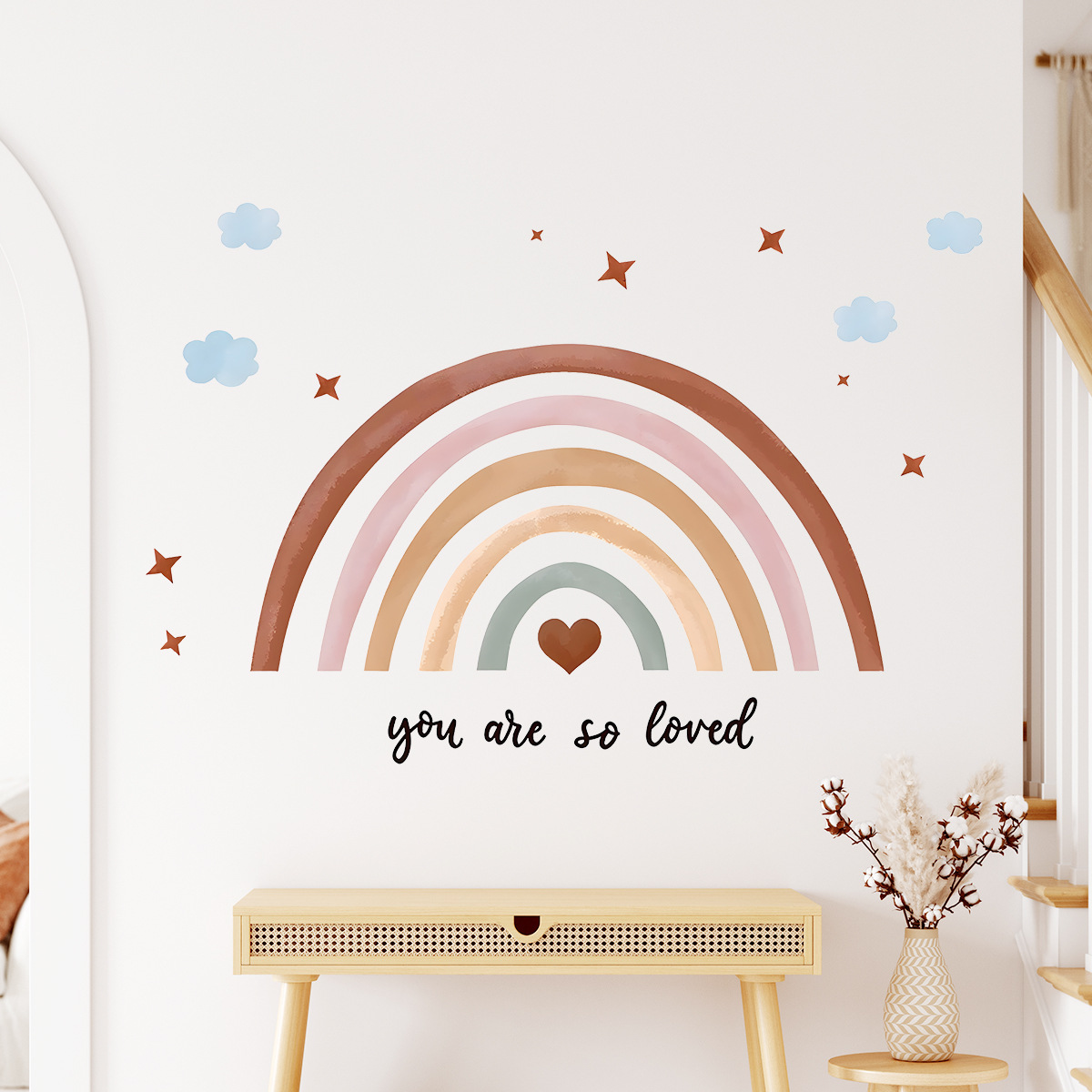 Бохо Радужная наклейка на стен – обзор и цена Baby Nursery Wallpaper Girl