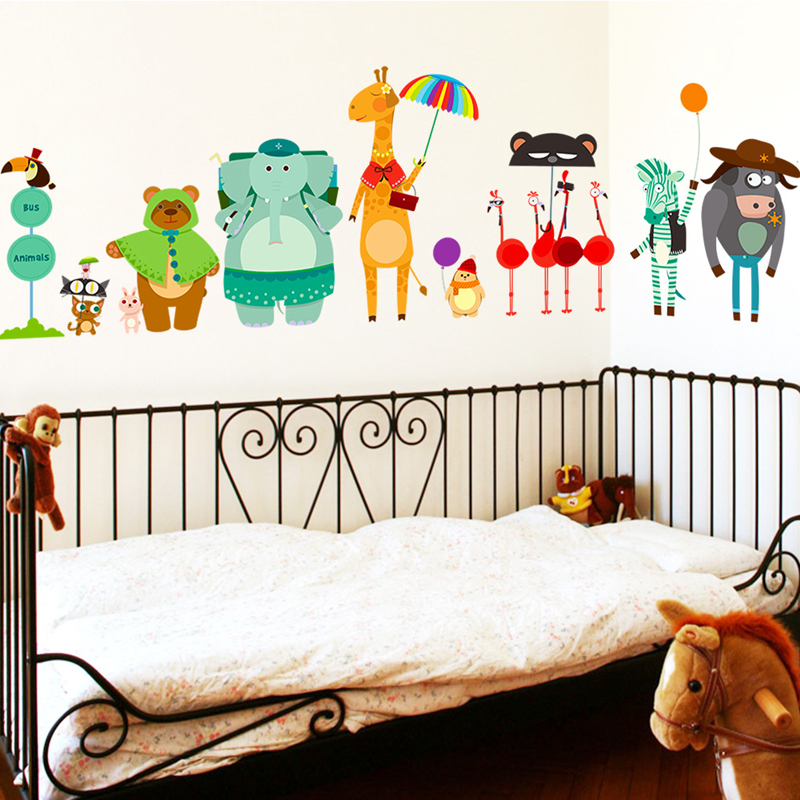 Наклейки на стену для детей, д – обзор и цена Baby Nursery Zoo Animals