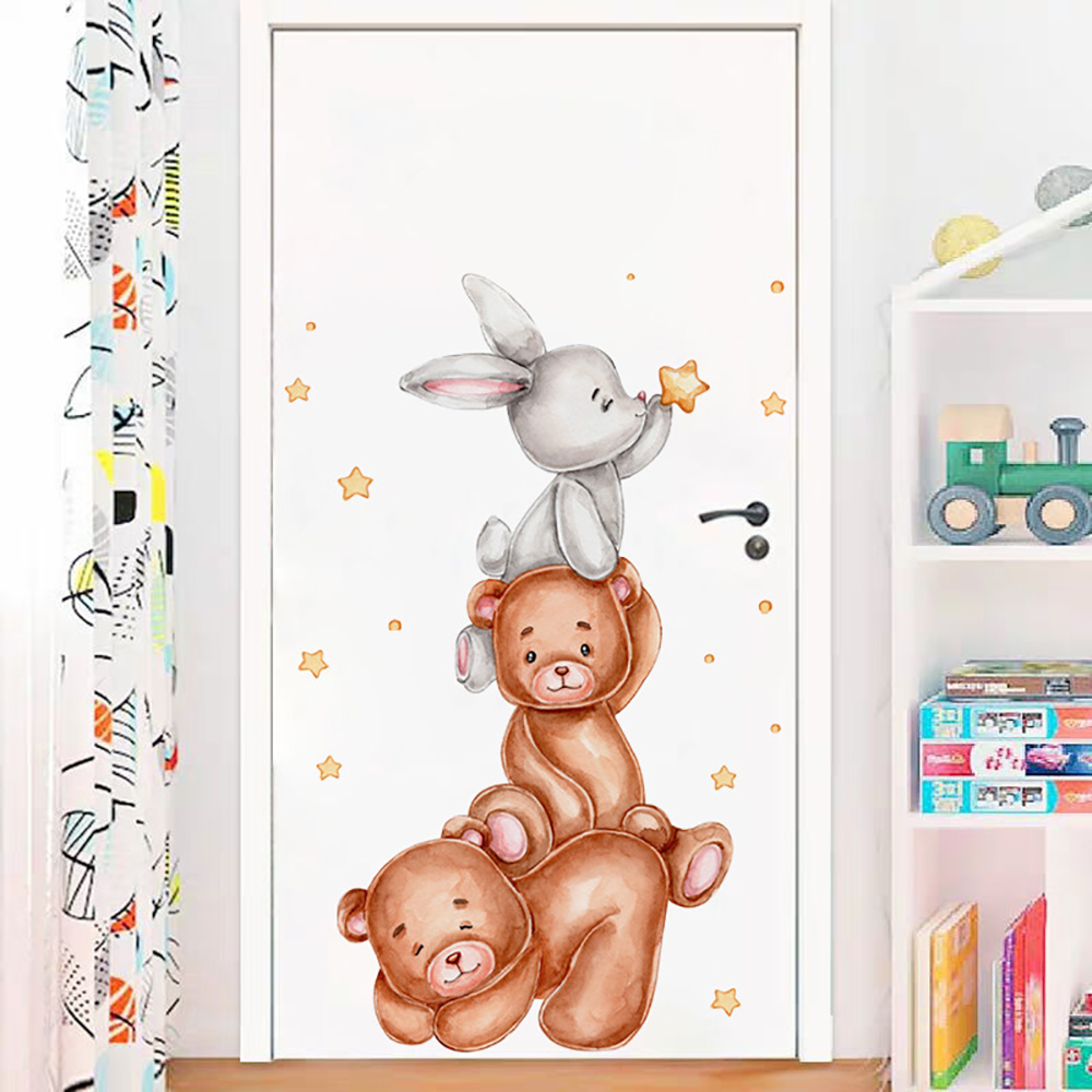 Милые наклейки в виде зайчиков – обзор и цена Baby Nursery Wallpaper Girl