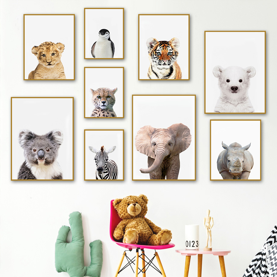 Детские настенные постеры с жи – обзор и цена Baby Nursery Zoo Animals