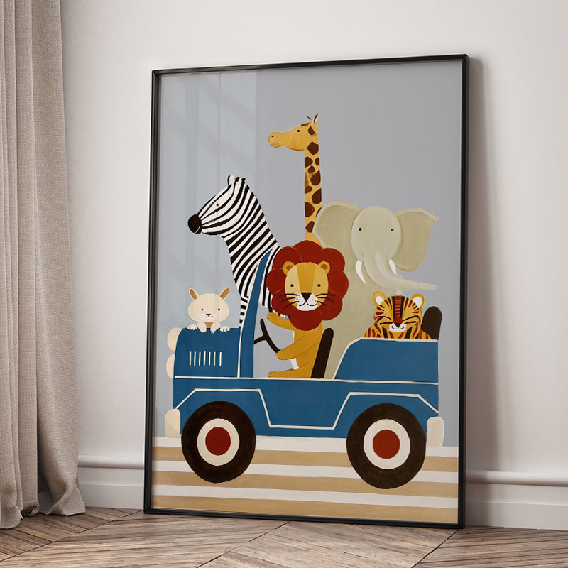 Забавные мультяшные животные:  – обзор и цена Baby Nursery Posters