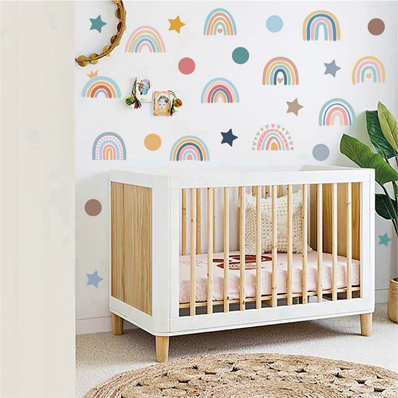 A44Z-Boho Радужные наклейки на – обзор и цена Baby Nursery Wallpaper Girl